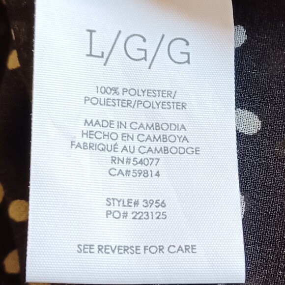 LIKE NEW! Cabi Black and White Polka Dot "Sinatra" Blouse Size Large - Picture 5 of 6